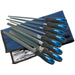 Draper Soft Grip Engineer's File and Rasp Set, 200mm, Blue (8 Piece) 44961 Draper - Town Tools 