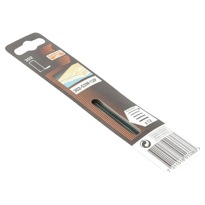 Bahco 302-53W-12P Fret Saw Blades for Wood 130mm (5in) (Pack of 12) Bahco - Town Tools