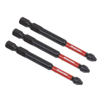 Sealey Pozi #2 Impact Power Tool Bits 75mm 3pc AK8258