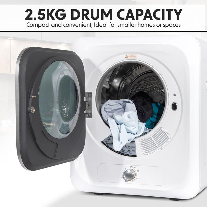 Baridi 2.5kg Portable Tumble Dryer with Mechanical Controls Baridi - Town Tools