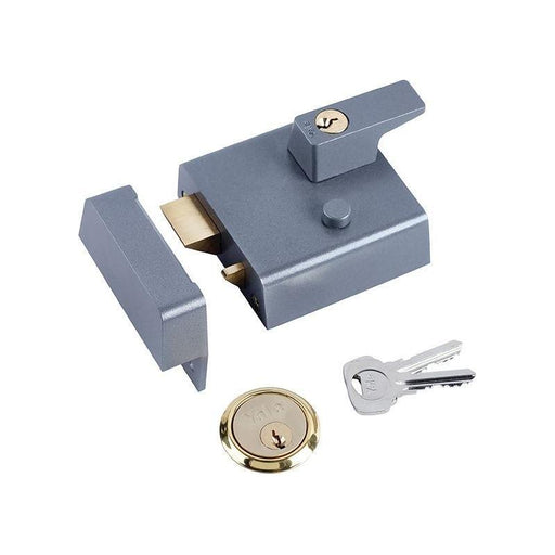 Yale Locks P1 Double Security Nightlatch 60mm Backset DMG Dark Grey Finish Visi Yale Locks - Town Tools