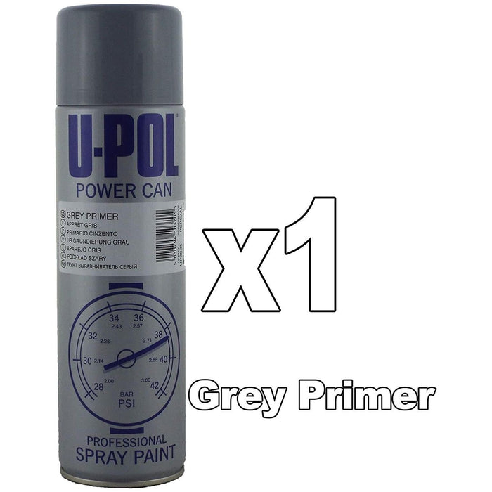 U-Pol Power Can GREY PRIMER Paint 500ml Car Spray Aerosol