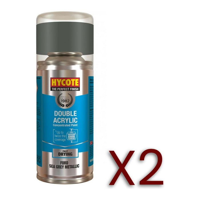 2x Hycote Aerosol Paint for Ford Sea Grey (Metallic) 150ml Hycote - Town Tools 