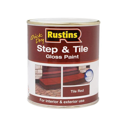 Rustins Quick Dry Step & Tile Paint Gloss Red 500ml Rustins - Town Tools