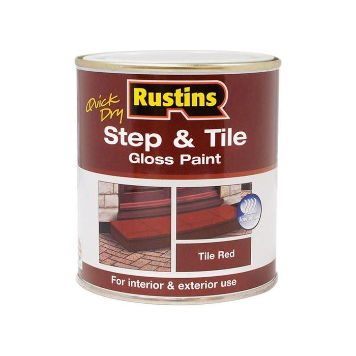 Rustins Quick Dry Step & Tile Paint Gloss Red 500ml Rustins - Town Tools