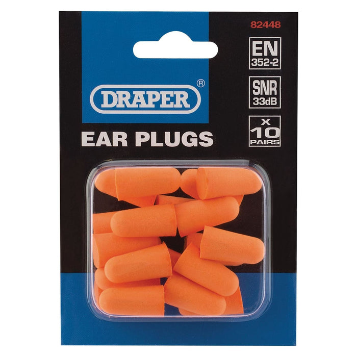 Draper Ear Plugs (Pack of 10 Pairs) 82448 Draper - Town Tools 