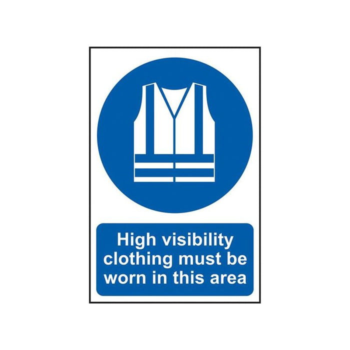 Scan High Visibility Jackets Must Be Worn In This Area - PVC Sign 200 x 300mm Scan - Town Tools