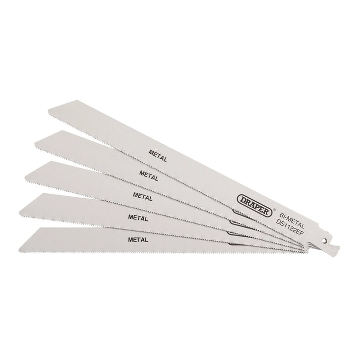 Draper Bi-metal Reciprocating Saw Blades for Metal Cutting, 225mm, 18tpi (Pack