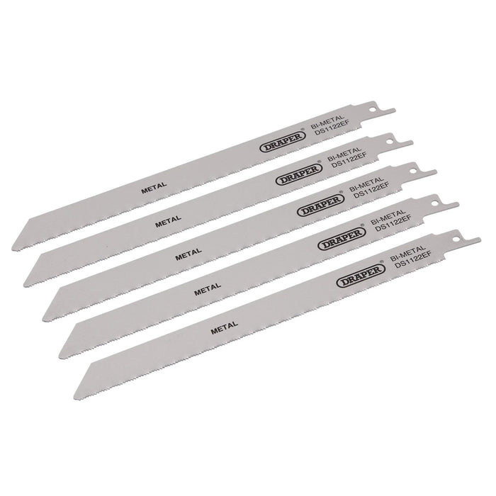 Draper Bi-metal Reciprocating Saw Blades for Metal Cutting, 225mm, 18tpi (Pack