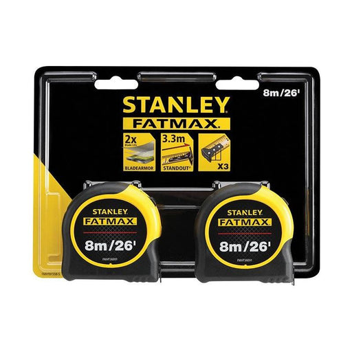 Stanley® Hand Tools FatMax® Classic Tape Twin Pack 8m/26ft (Width 32mm) STANLEY® Hand Tools - Town Tools