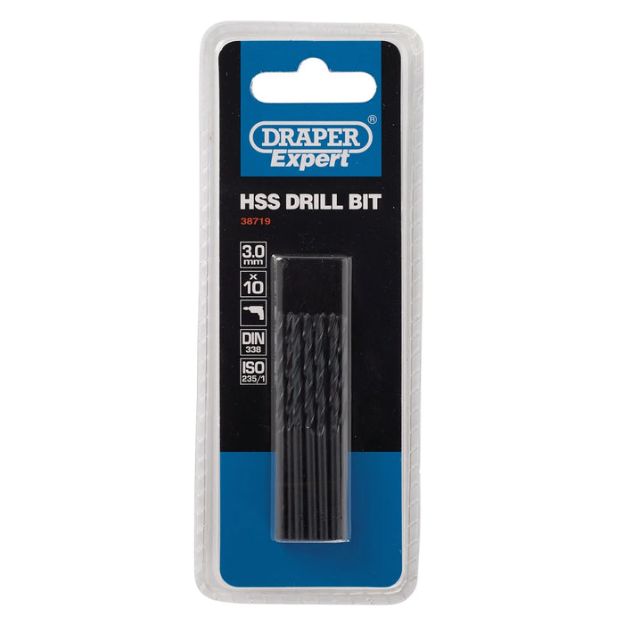 Draper Expert HSS Drill Bit, 3.0 x 162mm (Pack of 10) - H29MC