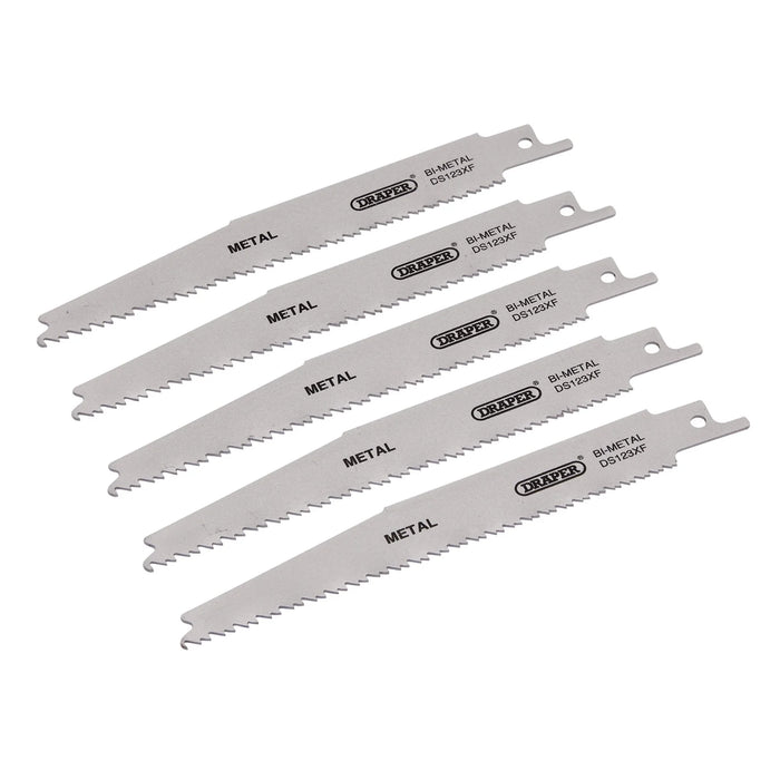 Draper Bi-metal Reciprocating Saw Blades for Metal Cutting, 150mm, 8-14tpi (Pack