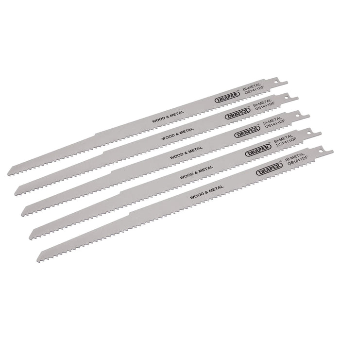 Draper Bi-metal Reciprocating Saw Blades for Multi-Purpose Cutting, 300mm, 6tpi