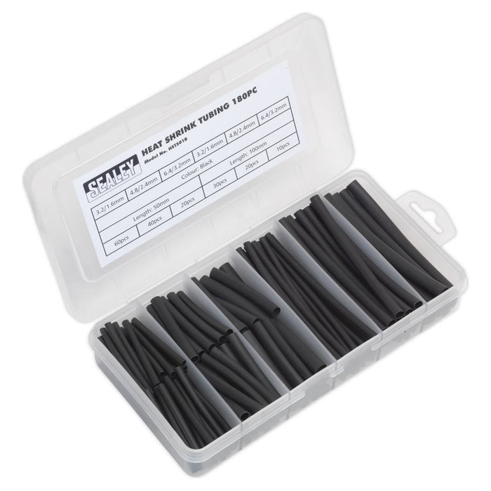 Sealey Heat Shrink Tubing Assortment 180pc 50 & 100mm Black HST501B Sealey - Town Tools 