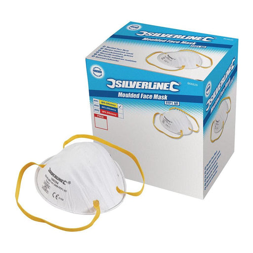 Silverline Moulded Face Mask FFP1 NR Display Box 20pk FFP1 NR Silverline - Town Tools 