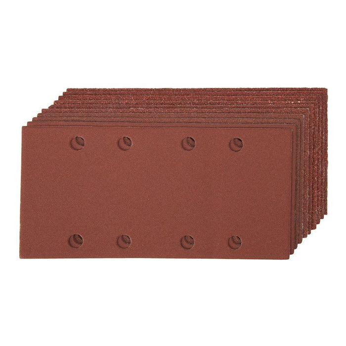 Silverline Hook & Loop 1/3 Sheets Punched 10pce 2 x 60, 3 x 80, 120, 2 x 240G Silverline - Town Tools 