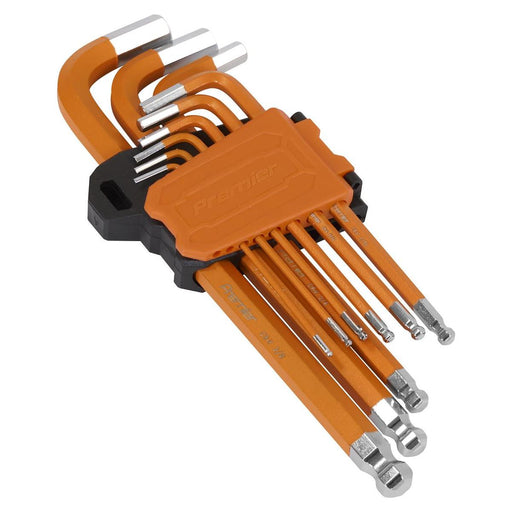 Sealey Premier Premier Imperial Long Hex Key Set Ball-End 9pc AK71750 Sealey Premier - Town Tools 