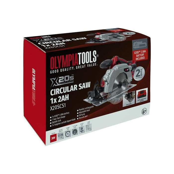 Olympia Power Tools X20S™ Circular Saw 20V 1 x 2.0Ah Li-ion Olympia Power Tools - Town Tools