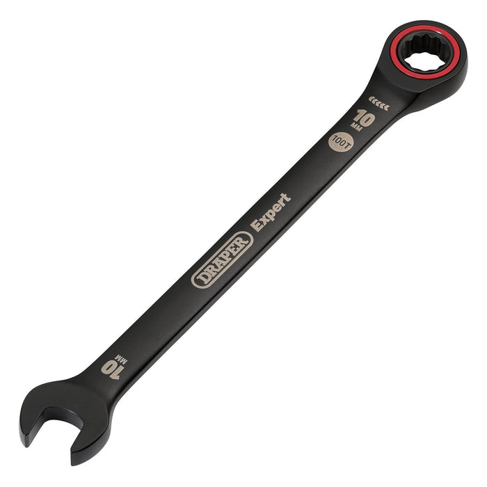 Draper Expert HI-TORQ Metric Ratchet Combination Spanner, 10mm, Black Draper - Town Tools