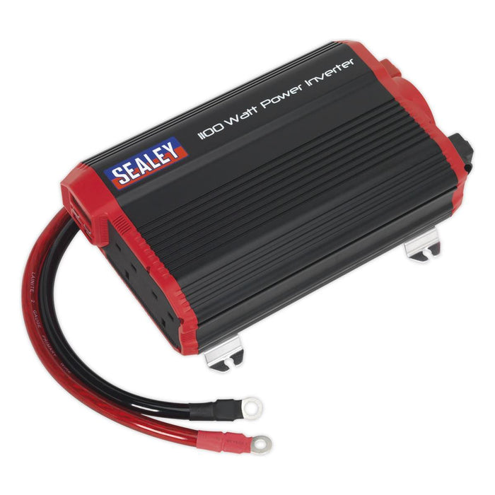 Sealey Power Inverter Modified Sine Wave 1100W 12V DC 230V ~ 50Hz PI1100 Sealey - Town Tools 