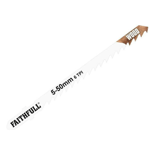 Faithfull Wood Jigsaw Blades Pack of 5 T244D Faithfull - Town Tools