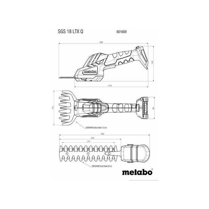 Metabo SGS 18 LTX Q Shrub & Grass Shear 18V Bare Unit Metabo - Town Tools