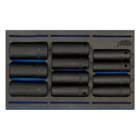 Draper Impact Socket Set in 1/4 Drawer EVA Insert Tray, 1/2" Sq. Dr. (11 Piece)