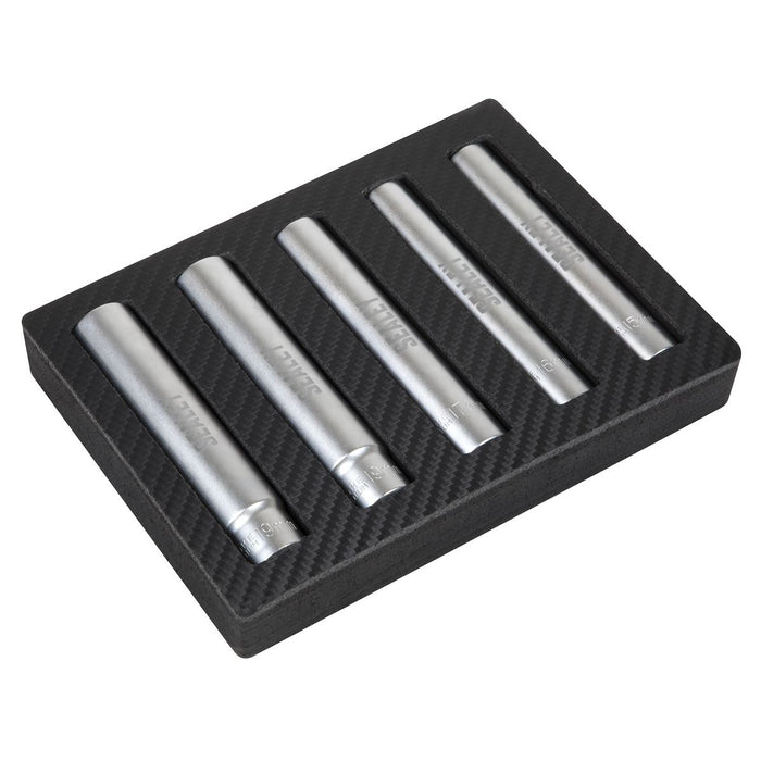 Sealey Extra-Deep Socket Set 3/8"Sq Drive 15, 16, 17, 18 & 19mm 5pc SX1519 Sealey - Town Tools 