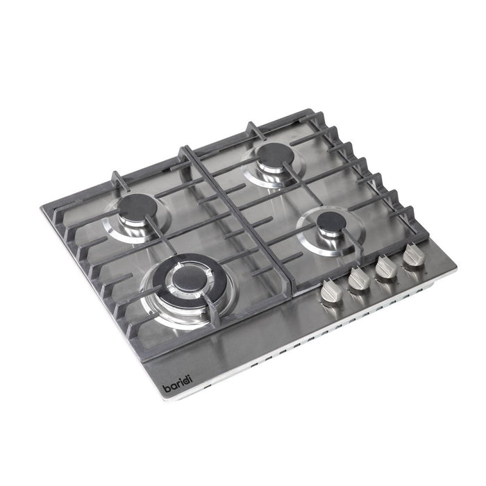 Baridi Gas Hob with 4 Cooking Zones 60cm - Stainless Steel DH225