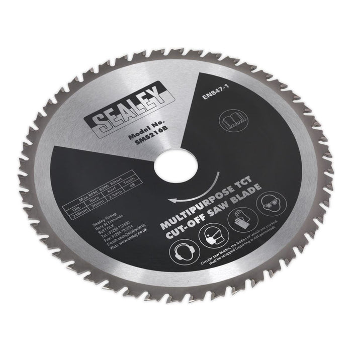 Sealey Multipurpose Cut-Off Saw Blade216 x 2.4mm/ï30mm 48tpu SMS216B Sealey - Town Tools 