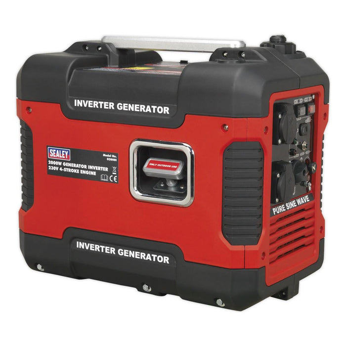 Sealey Inverter Generator 2000W 230V 4-Stroke Engine G2000I Sealey - Town Tools 