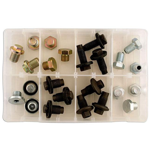 Connect Sump Plug UK Assortment 24 plugs plus washers to suit 32753 Tool Connection - Town Tools 