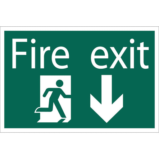 Draper Fire Exit Arrow Down' Safety Sign 72446 Draper - Town Tools 