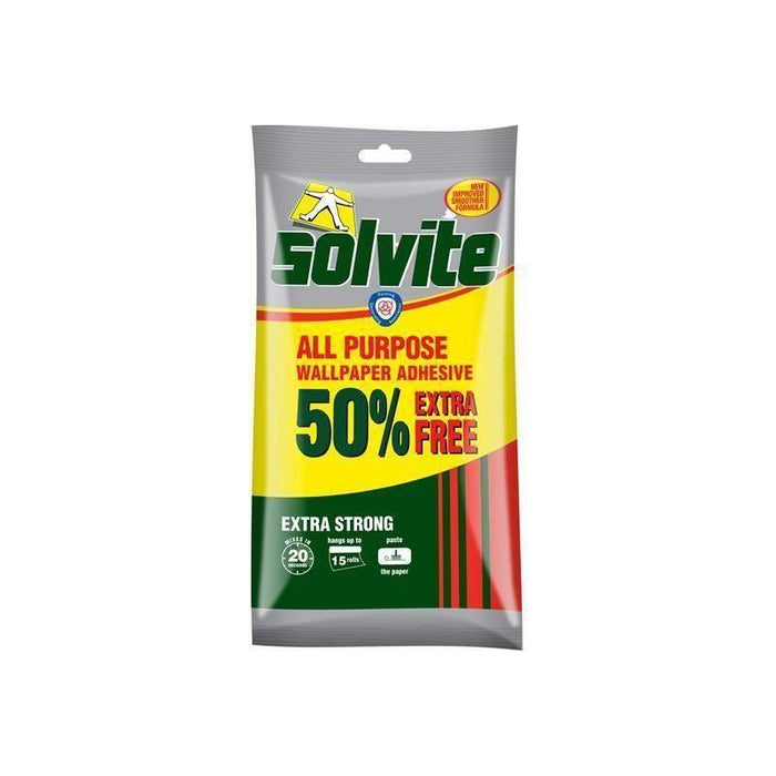 Solvite All Purpose Extra Strong Wallpaper Paste - 10 Roll Sachet with 50% Free Solvite - Town Tools