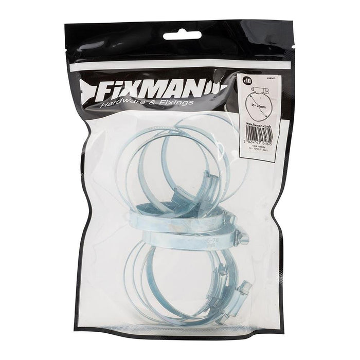 Fixman Hose Clips 10pk 55 - 70mm (3) Fixman - Town Tools 