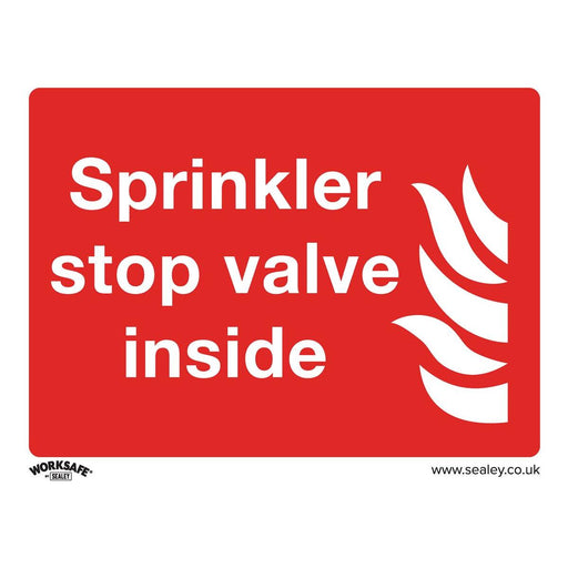 Sealey Safe Conditions Safety Sign Sprinkler Stop Valve Rigid Plastic Pack of 10 Sealey - Town Tools 