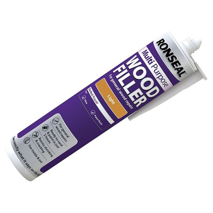 Ronseal Multipurpose Wood Filler Cartridge Light 310ml Ronseal - Town Tools