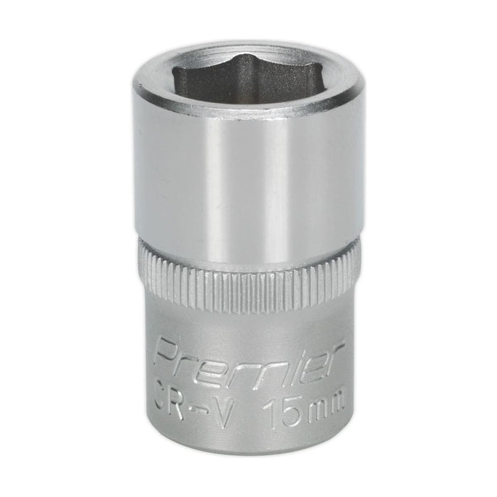 Sealey WallDrive Socket 15mm 1/2"Sq Drive S1215 Sealey - Town Tools 