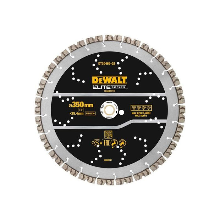 Dewalt Power Tools ELITE SERIES™ Rebar Concrete Diamond Wheel 350 x 25.4mm DeWALT Power Tools - Town Tools