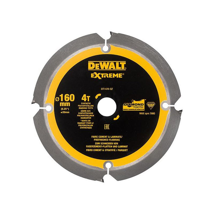 Dewalt Power Tools Extreme PCD Fibre Cement Saw Blade 160 x 20mm x 4T DeWALT Power Tools - Town Tools