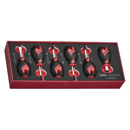Teng Tools Stubby Screwdriver Set FOAMX2 6 Pieces Teng Tools - Town Tools 