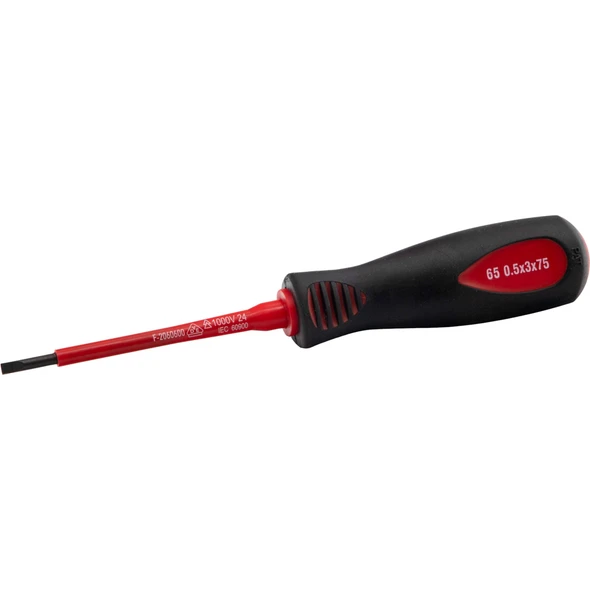 Sealey Insulated Slotted Screwdriver 3x75mm
