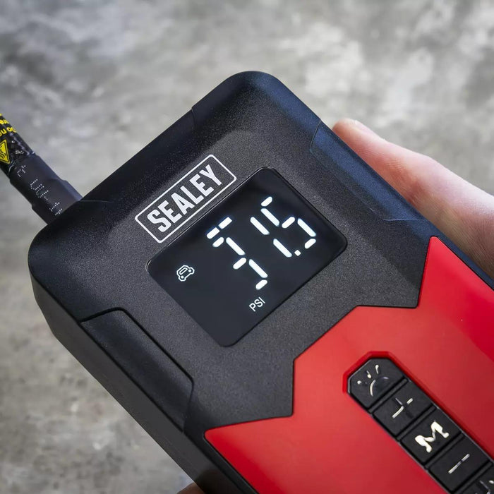Sealey Tyre Inflator & Power Bank with Worklight Rechargeable 12v, CTI140 Sealey - Town Tools