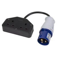 Sealey 16A/13A Twin Trailing Socket & Cable Set WPS16132