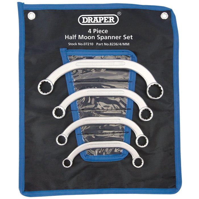 Draper Half Moon Obstruction Ring Spanner Set (4 Piece) 07210 Draper - Town Tools 