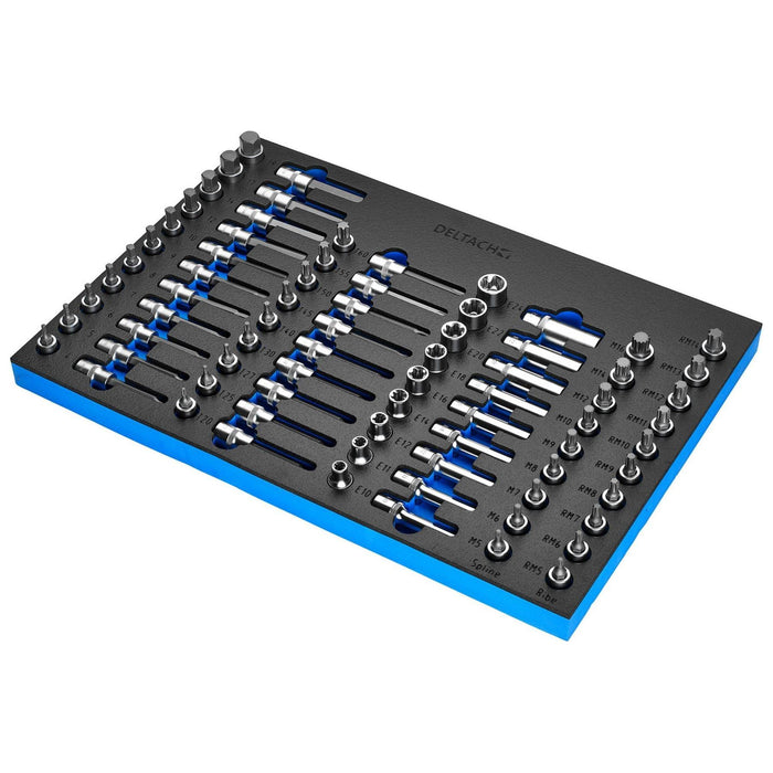 Bunker Torx, Hexagon, E-Torx, Multi-Tooth/Spline, Ribe Socket Set, 1/2" Sq. Dr. in EVA Foam Inlay Draper - Town Tools