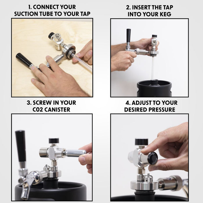 Baridi Mini Keg UK Beer Tap and CO2 Regulator DH102