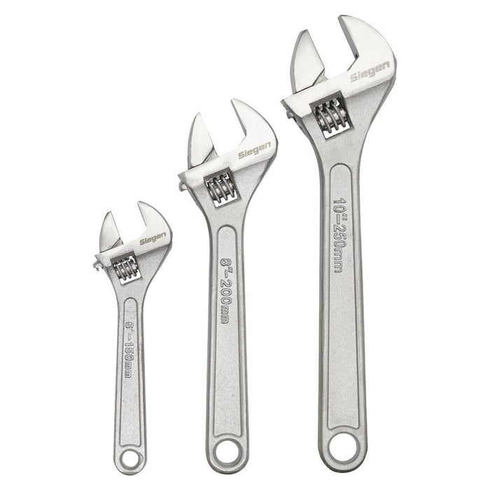 Sealey Adjustable Wrench Set 3pc 150 200 & 250mm S0448 Siegen by Sealey - Town Tools 