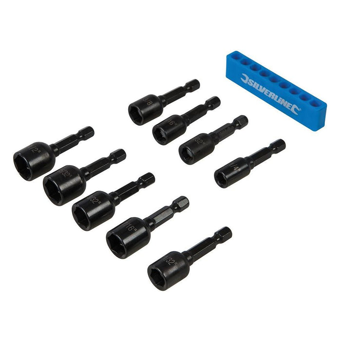 Silverline Magnetic Nut Driver Set 9pce ¼” – ½” Silverline - Town Tools 