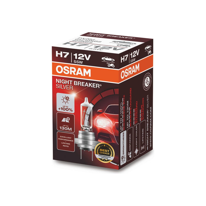 Osram NIGHT BREAKER SILVER H7, +100% more brightness, halogen headlamp, 64210NBS Osram - Town Tools 